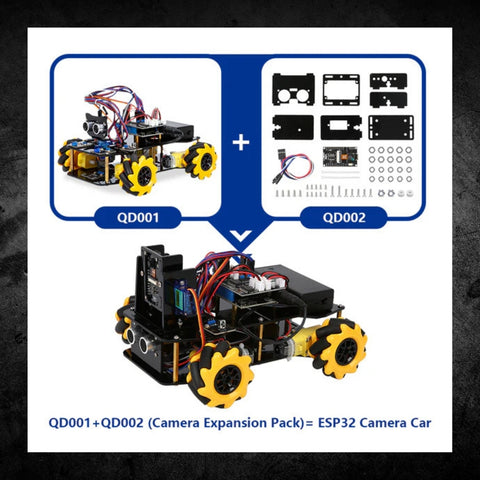 ACEBOTT ESP32 Tank Robot Car Expansion Pack for ACEBOTT ESP32 Smart Car Starter Kit with 4WD Mecanum Wheels