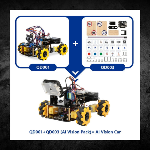 ACEBOTT AI Expansion Pack Kit for ACEBOTT ESP32 Smart Car Starter Kit with 4WD Mecanum Wheels