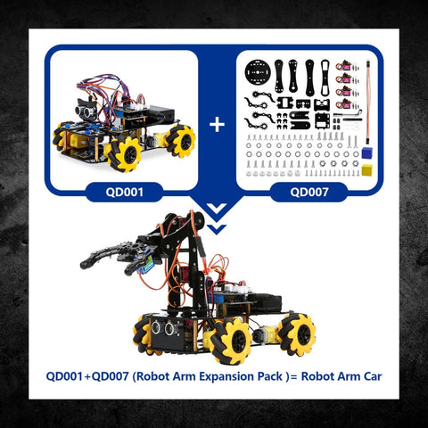 ACEBOTT ESP32 5-DOF Robot Arm Kit Expansion Pack for ACEBOTT ESP32 Smart Car Starter Kit with 4WD Mecanum Wheels