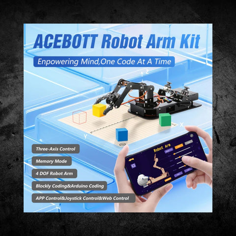 ACEBOTT ESP32 4-DOF Robot Arm Kit Programmable STEM Robotics Kit for Students & Makers