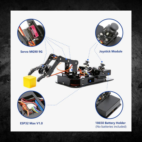 ACEBOTT ESP32 4-DOF Robot Arm Kit Programmable STEM Robotics Kit for Students & Makers